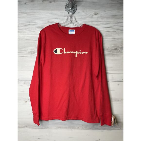 Champion Shirt Womens Small Red Long Sleeve Scarlet Script Tee Crewneck New - Picture 1 of 10